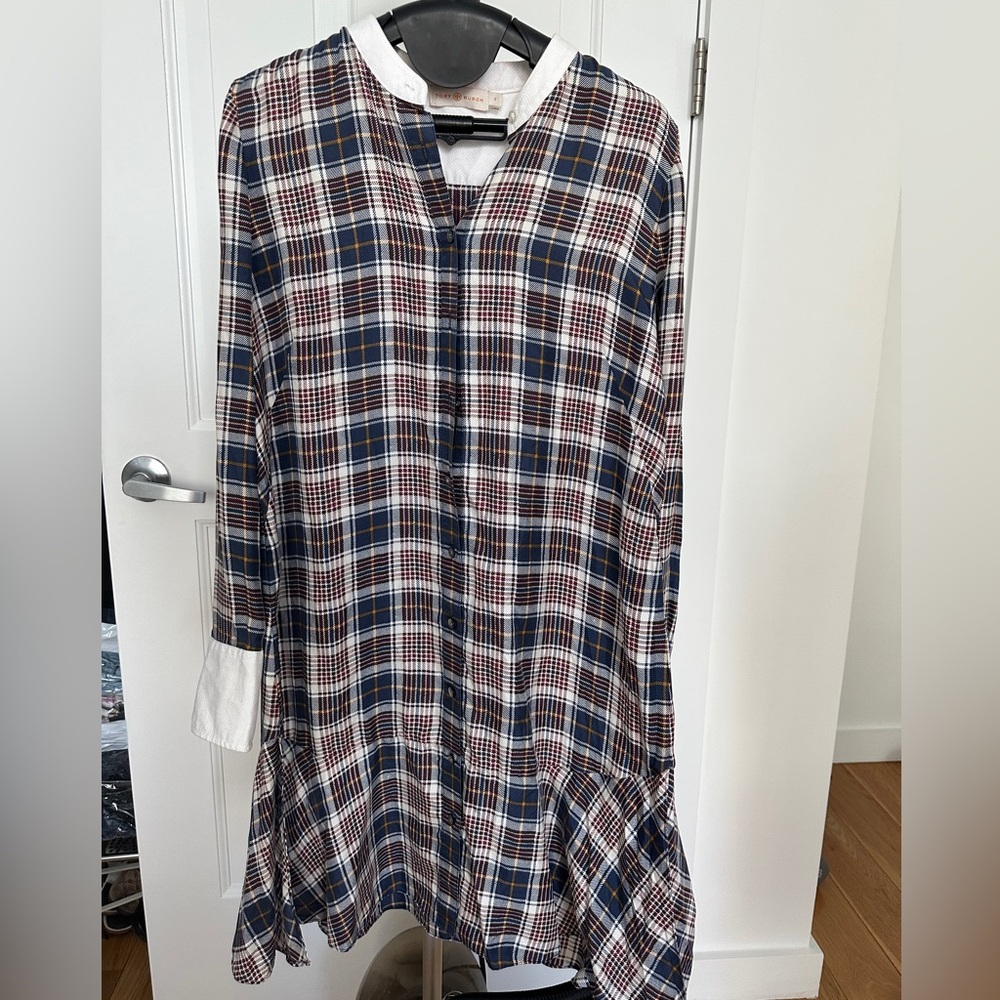 Tory Burch Cora Dress Tory Burch Cora
Milano Tartan Plaid Silk Shirtdress